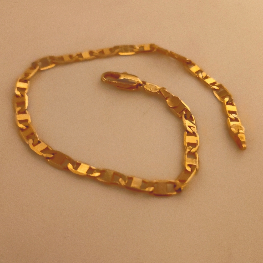 18k Solid Gold Chain Link Bracelet 750 stamped 18k Gold